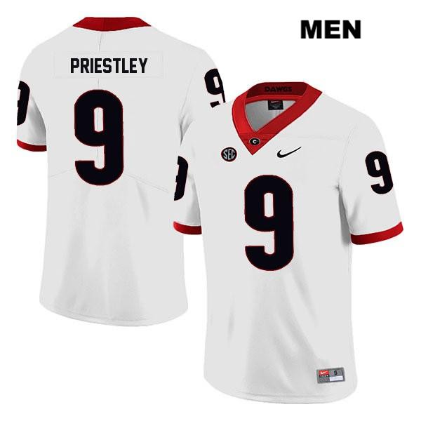 Georgia Bulldogs Men's Nathan Priestley #9 NCAA Legend Authentic White Nike Stitched College Football Jersey KWD4756UF